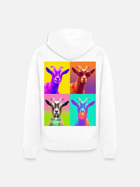Ziegen Ziege - Unisex Premium Bio Zip Hoodie - Weiß