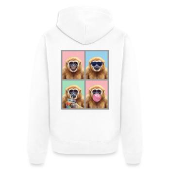 Gibbons Gibbon - Unisex Premium Bio Zip Hoodie - Weiß - Hinten - Thijin (182cm)