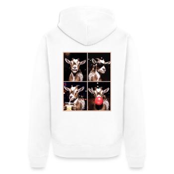 Ziegen Ziege - Unisex Premium Bio Zip Hoodie - Weiß - Hinten - Thijin (182cm)