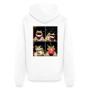 Frösche Frosch - Unisex Premium Bio Zip Hoodie - Weiß - Hinten - Thijin (182cm)