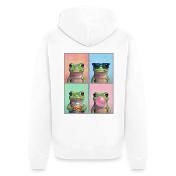 Frösche Frosch - Unisex Premium Bio Zip Hoodie - Weiß - Hinten - Thijin (182cm)