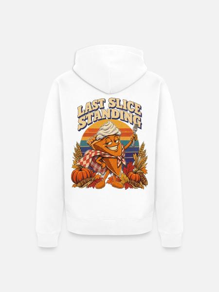 Thanksgiving Kürbiskuchen Last Slice Standing - Unisex Premium Bio Zip Hoodie - Weiß