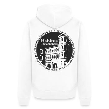 Habitus Treverensis - Unisex Premium Bio Zip Hoodie - Weiß - Hinten - Thijin (182cm)