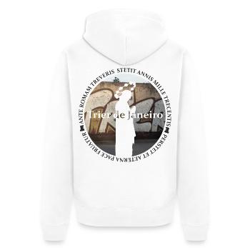 Säulenmarie Graffiti  - Unisex Premium Bio Zip Hoodie - Weiß - Hinten - Thijin (182cm)