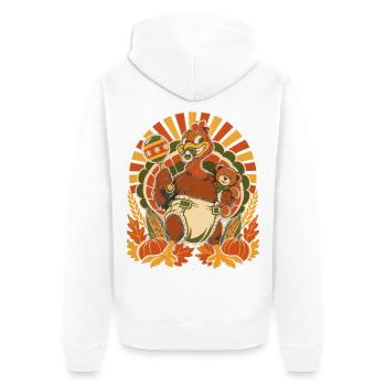 Thanksgiving-Truthahn als freches Baby - Unisex Premium Bio Zip Hoodie - Weiß - Hinten - Thijin (182cm)
