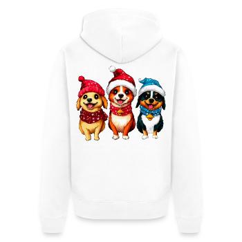 Hunde Weihnachten - Unisex Premium Bio Zip Hoodie - Weiß - Hinten - Thijin (182cm)