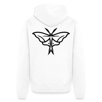 Moon Butterfly - Unisex Premium Bio Zip Hoodie - Weiß - Hinten - Thijin (182cm)