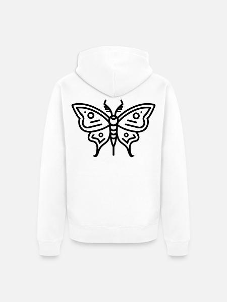 Moon Butterfly - Unisex Premium Bio Zip Hoodie - Weiß