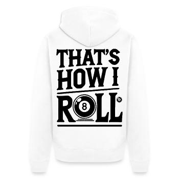  Billard Spiel Billardtisch Sprüche Snooker Pool - Unisex Premium Bio Zip Hoodie - Weiß - Hinten - Thijin (182cm)