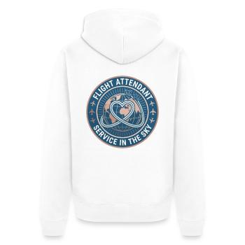 Flugbegleiterin Jet Trail Herzabzeichen Geschenk - Unisex Premium Bio Zip Hoodie - Weiß - Hinten - Thijin (182cm)