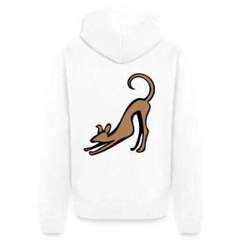 Katzenstrecken-Silhouette - Unisex Premium Bio Zip Hoodie - Weiß - Hinten - Thijin (182cm)