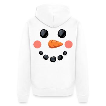 Lächelndes Schneemann Gesicht - Unisex Premium Bio Zip Hoodie - Weiß - Hinten - Thijin (182cm)