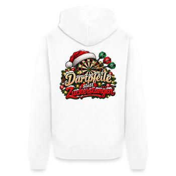 Weihnachten Darts Dartpfeil statt Zuckerstangen - Unisex Premium Bio Zip Hoodie - Weiß - Hinten - Thijin (182cm)