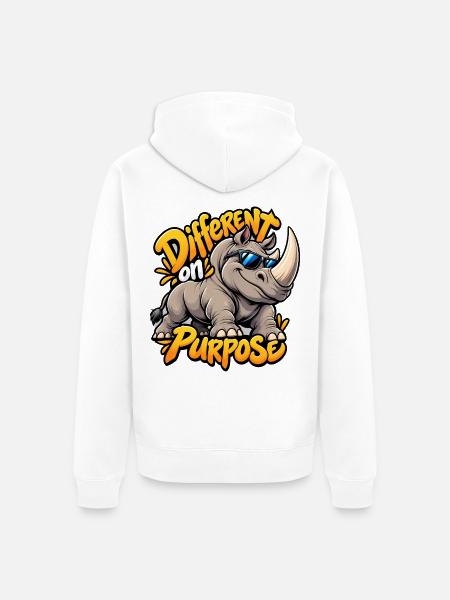 Rhino - Unisex Premium Bio Zip Hoodie - Weiß