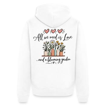Gartenarbeit Cottage Garten Zimmerpflanze Pflanze Mama Kunst - Unisex Premium Bio Zip Hoodie - Weiß - Hinten - Thijin (182cm)