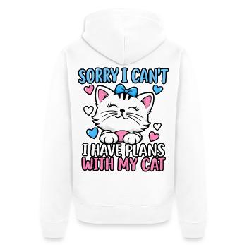 Katzenliebhaber Katzenmama Haustiereltern Kätzchenkunst - Unisex Premium Bio Zip Hoodie - Weiß - Hinten - Thijin (182cm)