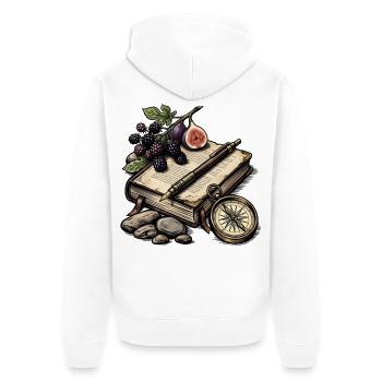 Botanisches Reisebuch - Unisex Premium Bio Zip Hoodie - Weiß - Hinten - Thijin (182cm)