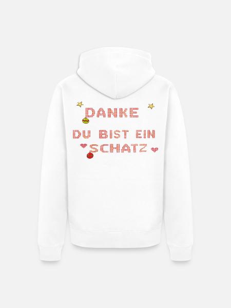 du bist ein Schatz - Unisex Premium Bio Zip Hoodie - Weiß