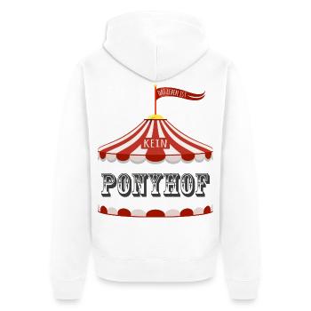 Das Leben ist kein Ponyhof - Unisex Premium Bio Zip Hoodie - Weiß - Hinten - Thijin (182cm)