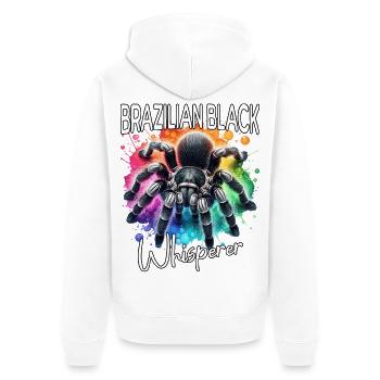 Schwarze Vogelspinne Flüsterer - Unisex Premium Bio Zip Hoodie - Weiß - Hinten - Thijin (182cm)