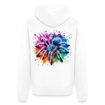 Gooty Saphir Tarantel Motiv - Unisex Premium Bio Zip Hoodie - Weiß - Hinten - Thijin (182cm)