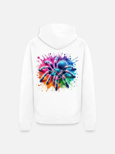 Gooty Saphir Tarantel Motiv - Unisex Premium Bio Zip Hoodie - Weiß