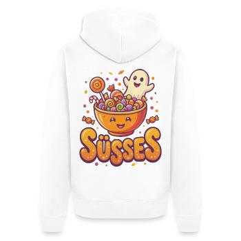 Süsses Halloween - Unisex Premium Bio Zip Hoodie - Weiß - Hinten - Thijin (182cm)