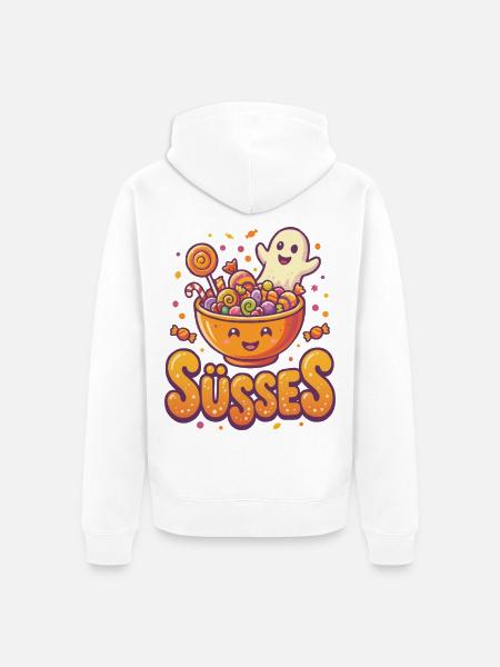 Süsses Halloween - Unisex Premium Bio Zip Hoodie - Weiß