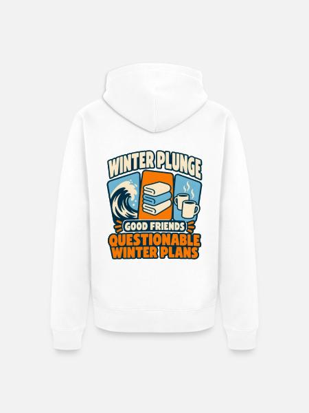 Winter Sprung Kaltwasser-challenge Schwimmfinisher - Unisex Premium Bio Zip Hoodie - Weiß