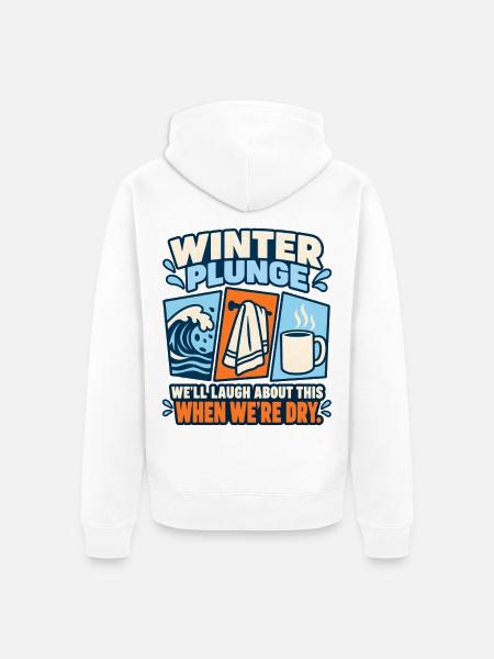 Winter Sprung Kaltwasser-challenge Schwimmfinisher - Unisex Premium Bio Zip Hoodie - Weiß