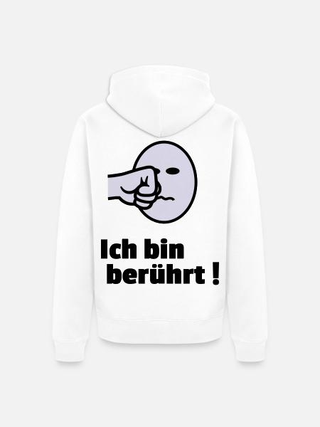Ich bin berührt - Unisex Premium Bio Zip Hoodie - Weiß