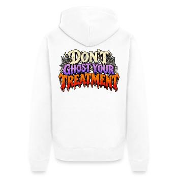 Ignorieren Sie Ihre Behandlung nicht - Unisex Premium Bio Zip Hoodie - Weiß - Hinten - Thijin (182cm)