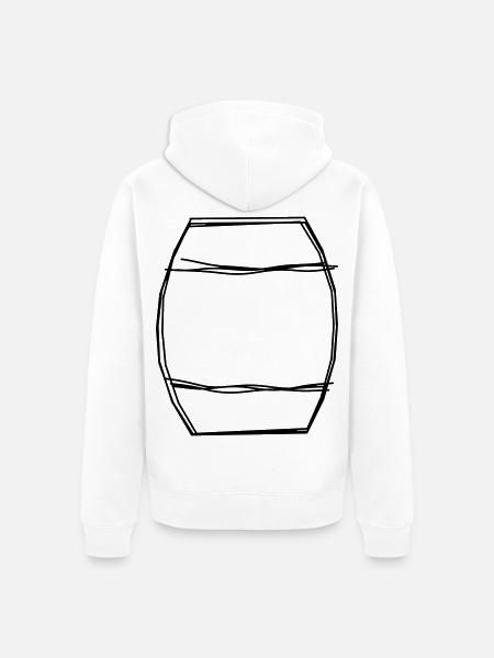 Fass handgezeichnet - Unisex Premium Bio Zip Hoodie - Weiß