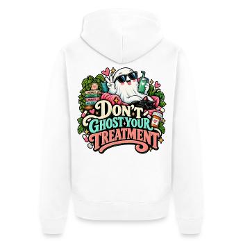 Niedliche Geisterbehandlung - Unisex Premium Bio Zip Hoodie - Weiß - Hinten - Thijin (182cm)