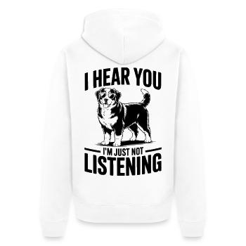 Berner Sennenhund Witz Berner Sennenhund Geschenk  - Unisex Premium Bio Zip Hoodie - Weiß - Hinten - Thijin (182cm)