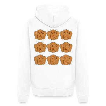 Süßes Dackel-Hundegesicht - Unisex Premium Bio Zip Hoodie - Weiß - Hinten - Thijin (182cm)