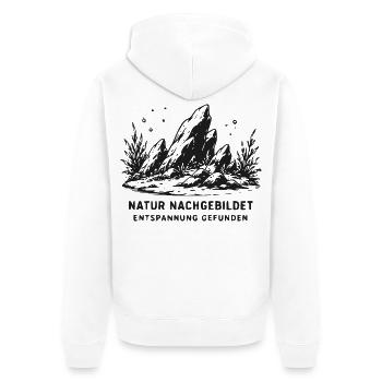 Naturnachgebildete Felslandschaft - Unisex Premium Bio Zip Hoodie - Weiß - Hinten - Thijin (182cm)