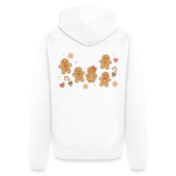 Aquarell der Lebkuchenmann-Sammlung - Unisex Premium Bio Zip Hoodie - Weiß - Hinten - Thijin (182cm)