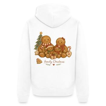Aquarell Lebkuchen-Familienweihnachten - Unisex Premium Bio Zip Hoodie - Weiß - Hinten - Thijin (182cm)