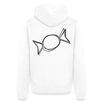 Bonbon handgezeichnet - Unisex Premium Bio Zip Hoodie - Weiß - Hinten - Thijin (182cm)