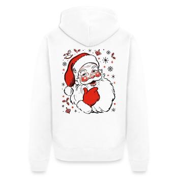 Fröhlicher Weihnachtsmann Sketch - Unisex Premium Bio Zip Hoodie - Weiß - Hinten - Thijin (182cm)