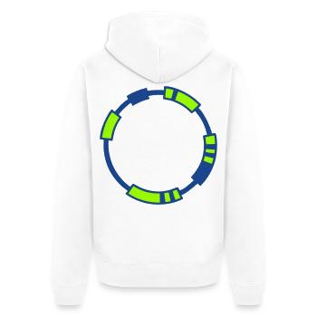 Plasmid DNA Genetik Logo - Unisex Premium Bio Zip Hoodie - Weiß - Hinten - Thijin (182cm)