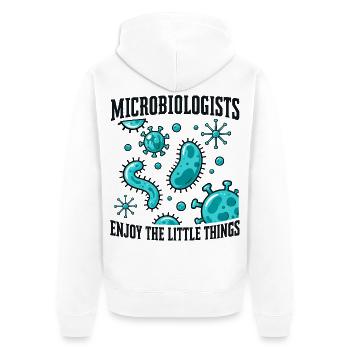 Mikrobiologie Lustiger Wissenschaftler Mikrobiologe Kunst - Unisex Premium Bio Zip Hoodie - Weiß - Hinten - Thijin (182cm)