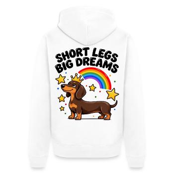 Dackel Wursthund Doxie Wiener Hund Mama Papa Kunst - Unisex Premium Bio Zip Hoodie - Weiß - Hinten - Thijin (182cm)
