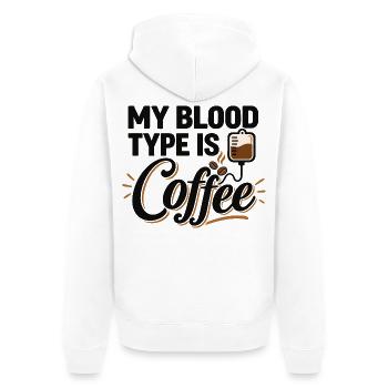 Kaffeeliebhaber, Espresso-Liebhaber, Koffein-Enthusiast - Unisex Premium Bio Zip Hoodie - Weiß - Hinten - Thijin (182cm)
