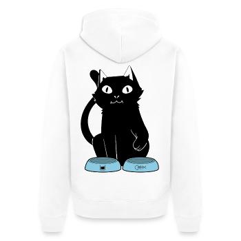 Personal Cat - Unisex Premium Bio Zip Hoodie - Weiß - Hinten - Thijin (182cm)