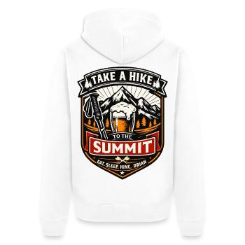 Take a Hike Patch zum Gipfel - Unisex Premium Bio Zip Hoodie - Weiß - Hinten - Thijin (182cm)
