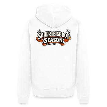 Sauerteigbrot Saison Design - Unisex Premium Bio Zip Hoodie - Weiß - Hinten - Thijin (182cm)
