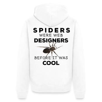 Spiders were web designers - Spinne Nerd Spruch - Unisex Premium Bio Zip Hoodie - Weiß - Hinten - Thijin (182cm)