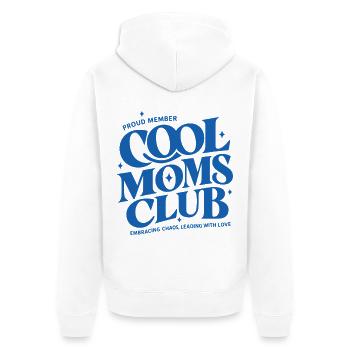Cool Moms Club - Unisex Premium Bio Zip Hoodie - Weiß - Hinten - Thijin (182cm)